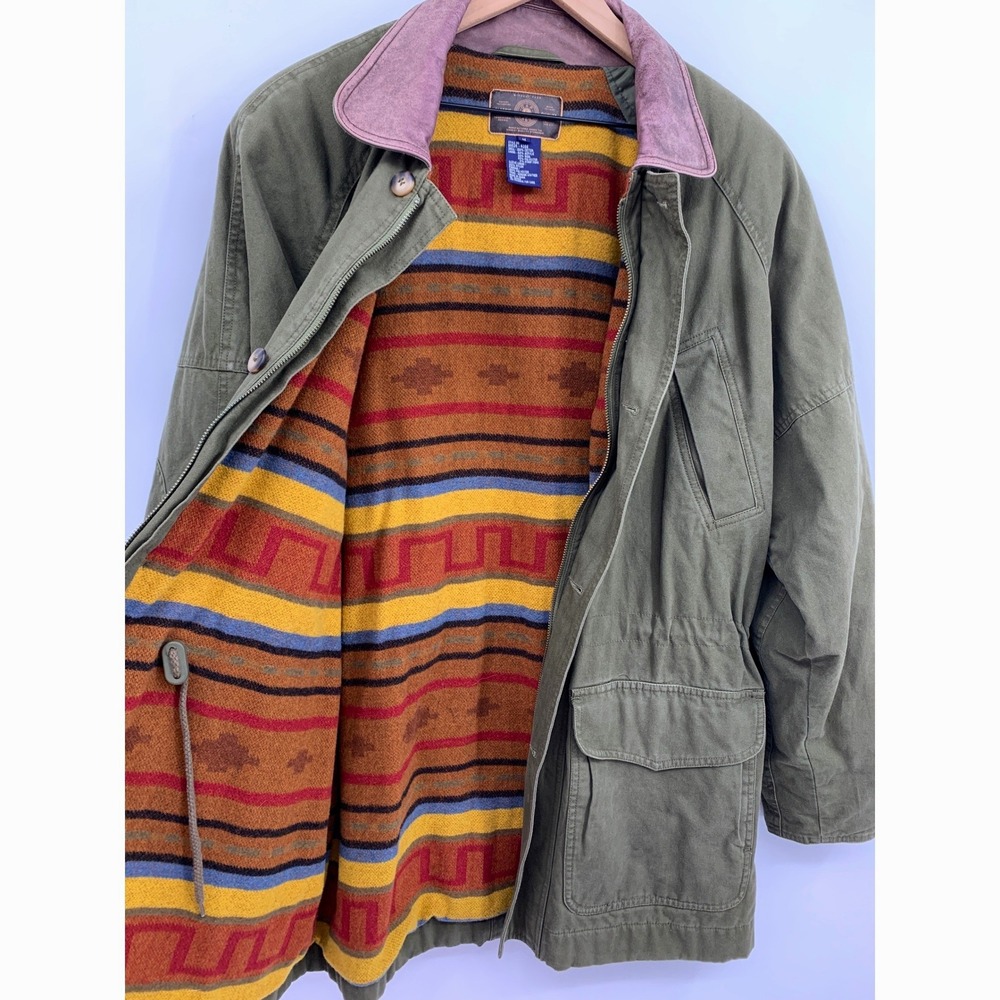 Vintage Gap Jacket Mens Medium Wool‎ Lined Aztec Southwest Chore Barn Coat 90s